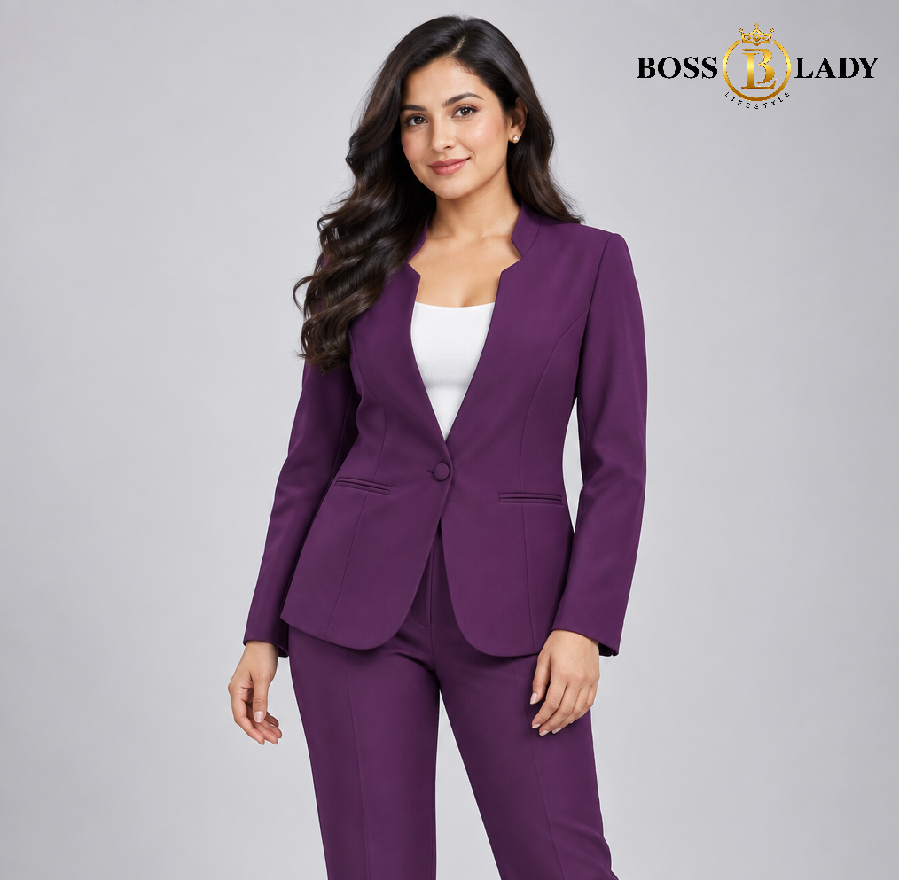 Royal Purple Shawl Lapel Formal Blazer