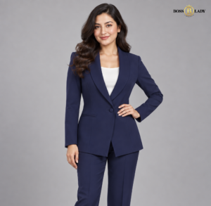 Deep Navy Shawl Lapel Formal Blazer