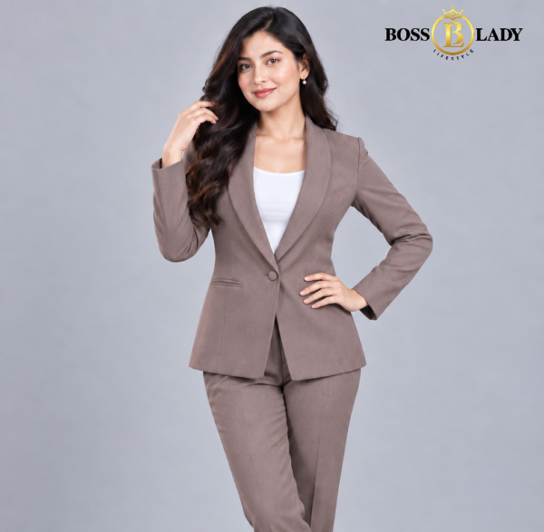 Dusty Brown Shawl Lapel Formal Blazer