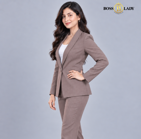 Dusty Brown Shawl Lapel Formal Blazer