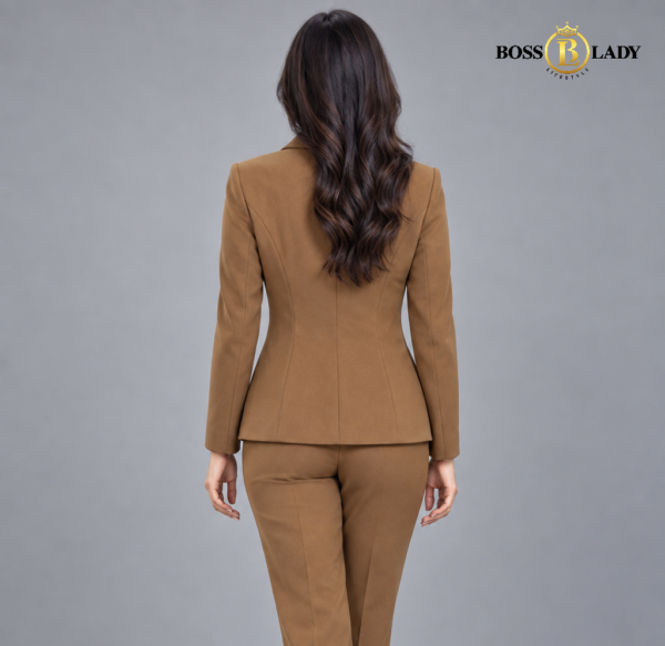104 BRN 4 Golden Brown Shawl Lapel Formal Blazer