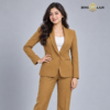 Camel Brown Shawl Lapel Formal Blazer