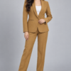 Camel Brown Shawl Lapel Formal Blazer