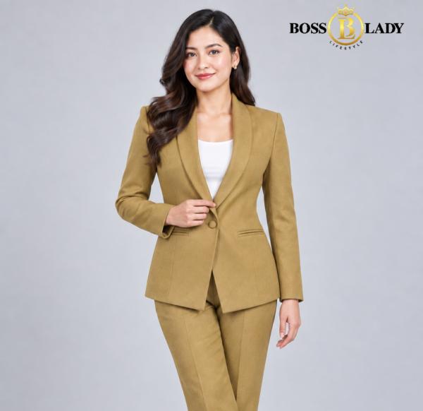 104 CMLL 2 Golden Tan Shawl Lapel Formal Blazer