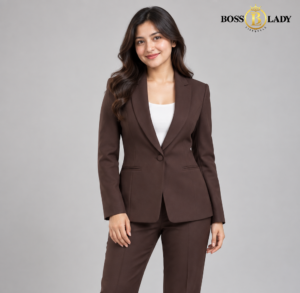 Coffee Brown Shawl Lapel Formal Blazer