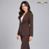 Coffee Brown Shawl Lapel Formal Blazer