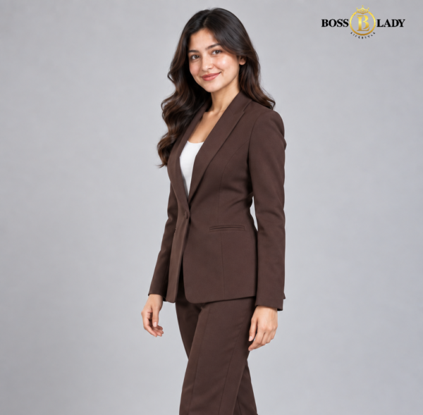 Coffee Brown Shawl Lapel Formal Blazer