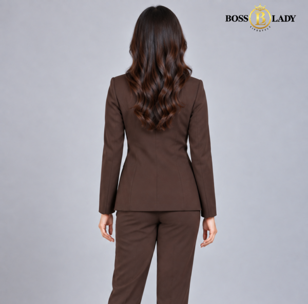 Coffee Brown Shawl Lapel Formal Blazer