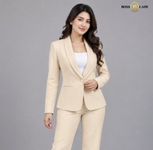 104 CREAM 1 Cream Shawl Lapel Formal Blazer