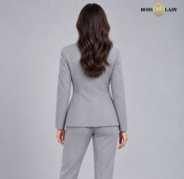 104 GRL 3 Light Gray Shawl Lapel Formal Blazer