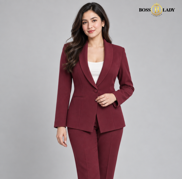 104 MR 1 Maroon Shawl Lapel Formal Blazer