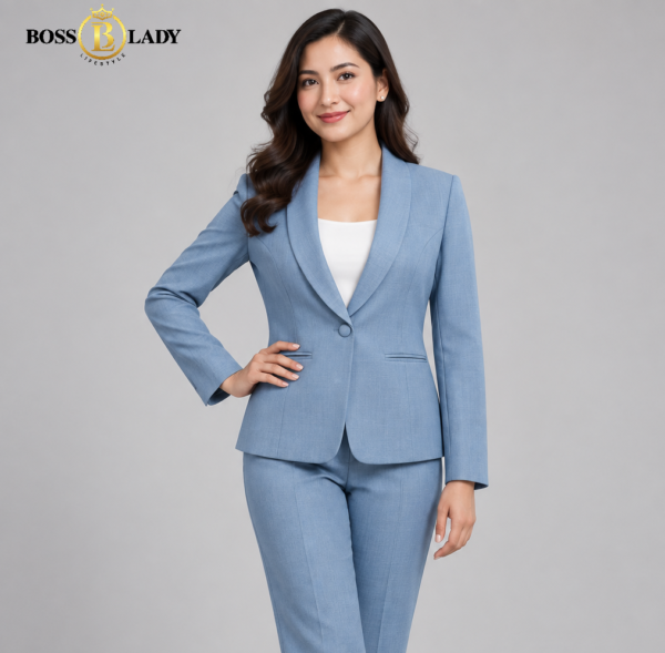 104 SBN 1 Powder Blue Shawl Lapel Formal Blazer
