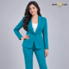 Teal Blue Shawl Lapel Formal Blazer