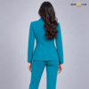 Teal Blue Shawl Lapel Formal Blazer