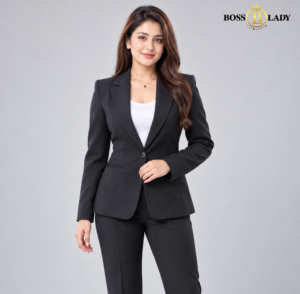 Women's Single-Breasted Classic Black Formal Blazer