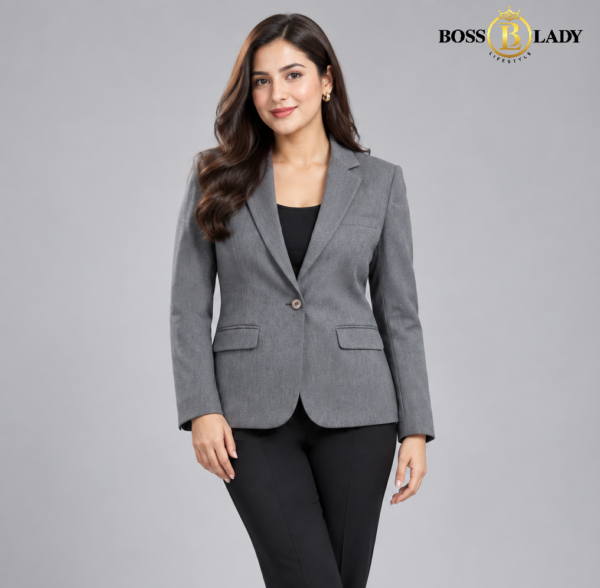 FC-120-GR 1 Classic Single-Breasted Dark Grey Formal Blazer