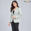 Women's Single-Breasted Mint Green Formal Blazer