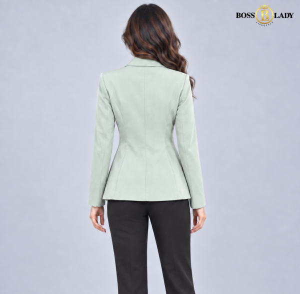 Women's Single-Breasted Mint Green Formal Blazer