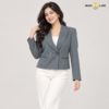 Cropped Peak Lapel Style Gray Blazer