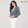 Cropped Peak Lapel Style Gray Blazer