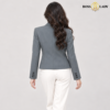 Cropped Peak Lapel Style Gray Blazer