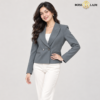Cropped Peak Lapel Style Gray Blazer