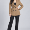 FC-230-BR 4 Double-Breasted Peaked-Lapel Brown Blazer