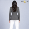Single-Button Textured Tweed Gray Blazer