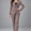 Double-Breasted Tailored Brown Formal Blazer