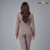 Double-Breasted Tailored Brown Formal Blazer