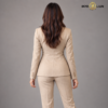 Double-Breasted Tailored Cream Formal Blazer
