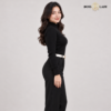 Classic High-Neck Knit Black Sweater