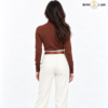 Classic High-Neck Knit Brown Sweater