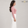 Classic High-Neck Knit Pink Sweater