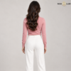 Classic High-Neck Knit Pink Sweater
