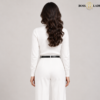Classic High-Neck Knit White Sweater