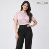 00000 HPK 2 Draped High-Neck Satin Pink Shirt