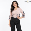Blush Pink Botanical Print Soft Cotton Shirt