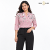Dusty Pink Floral & Butterfly Print Soft Cotton Shirt