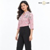 Dusty Pink Floral & Butterfly Print Soft Cotton Shirt