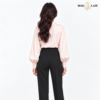 Blush Pink Green Pearl-Detail Ruffle Shirt