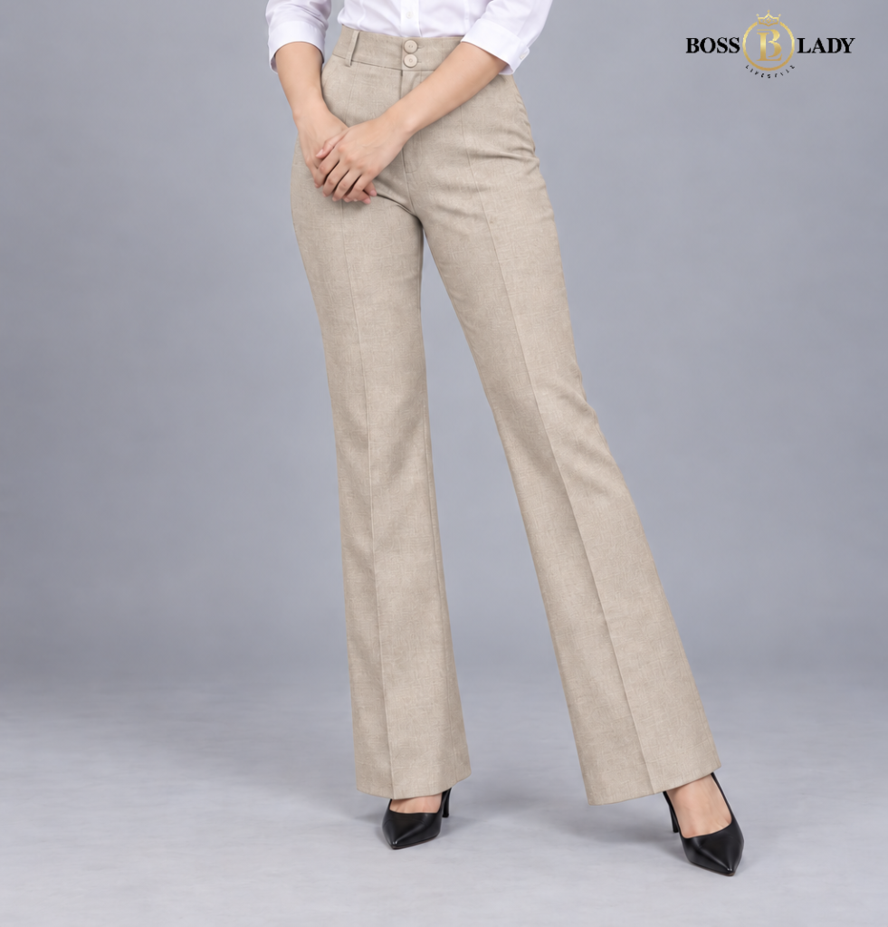 Beige Belly-Straight Formal Pant