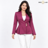 Plum Wrap-Style Peplum Blazer