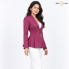 Plum Wrap-Style Peplum Blazer