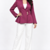 Plum Wrap-Style Peplum Blazer
