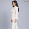White Single-Breasted Notched-Lapel Blazer