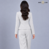 Light Gray Double Button Linin Coat