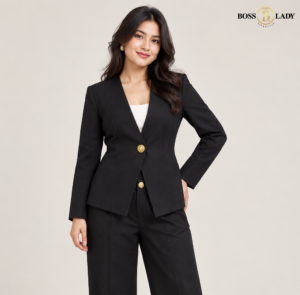 Black Single Button Linin Coat