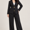 Black Single Button Linin Coat