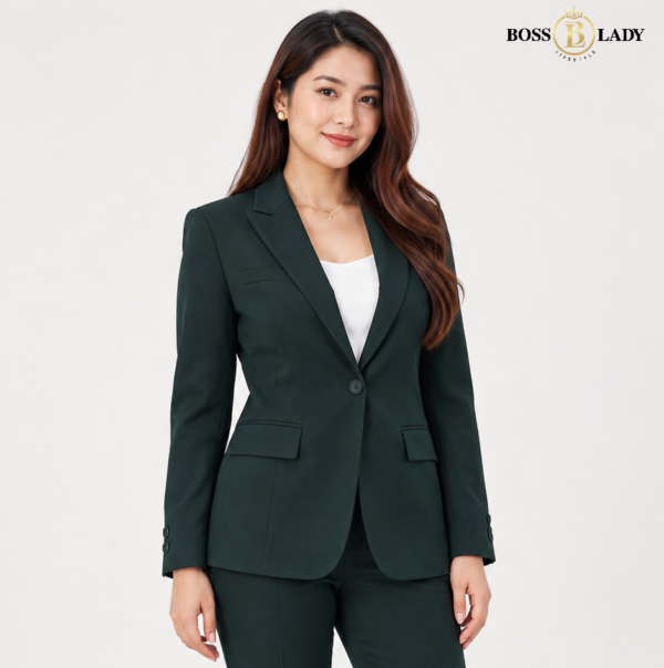 Forest Green Single-Breasted Blazer
